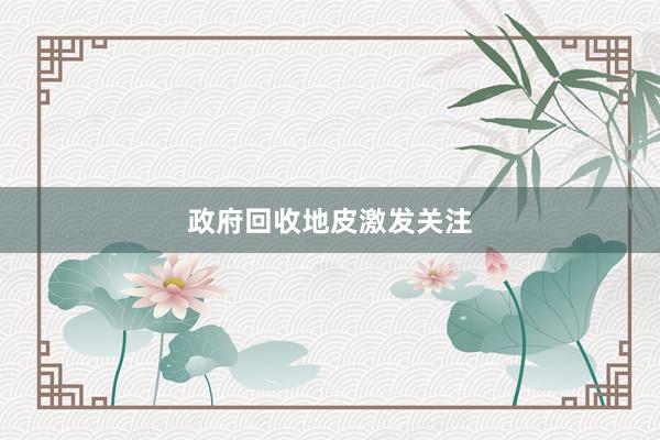 政府回收地皮激发关注